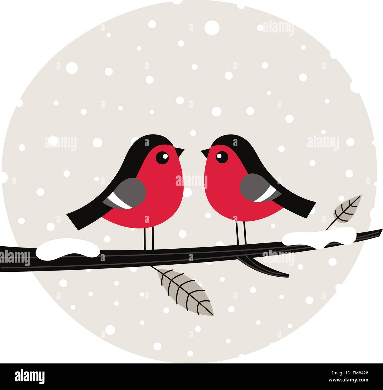 bird on a winter branch c lip art Cartoon Tit Rowan Tree Under The Snowfall For Christmas Decoration Posters Banners And Sales Vector Illustration Winter Season Stock Illustration - Download Image Now Winter Bird on Snowy Branch
