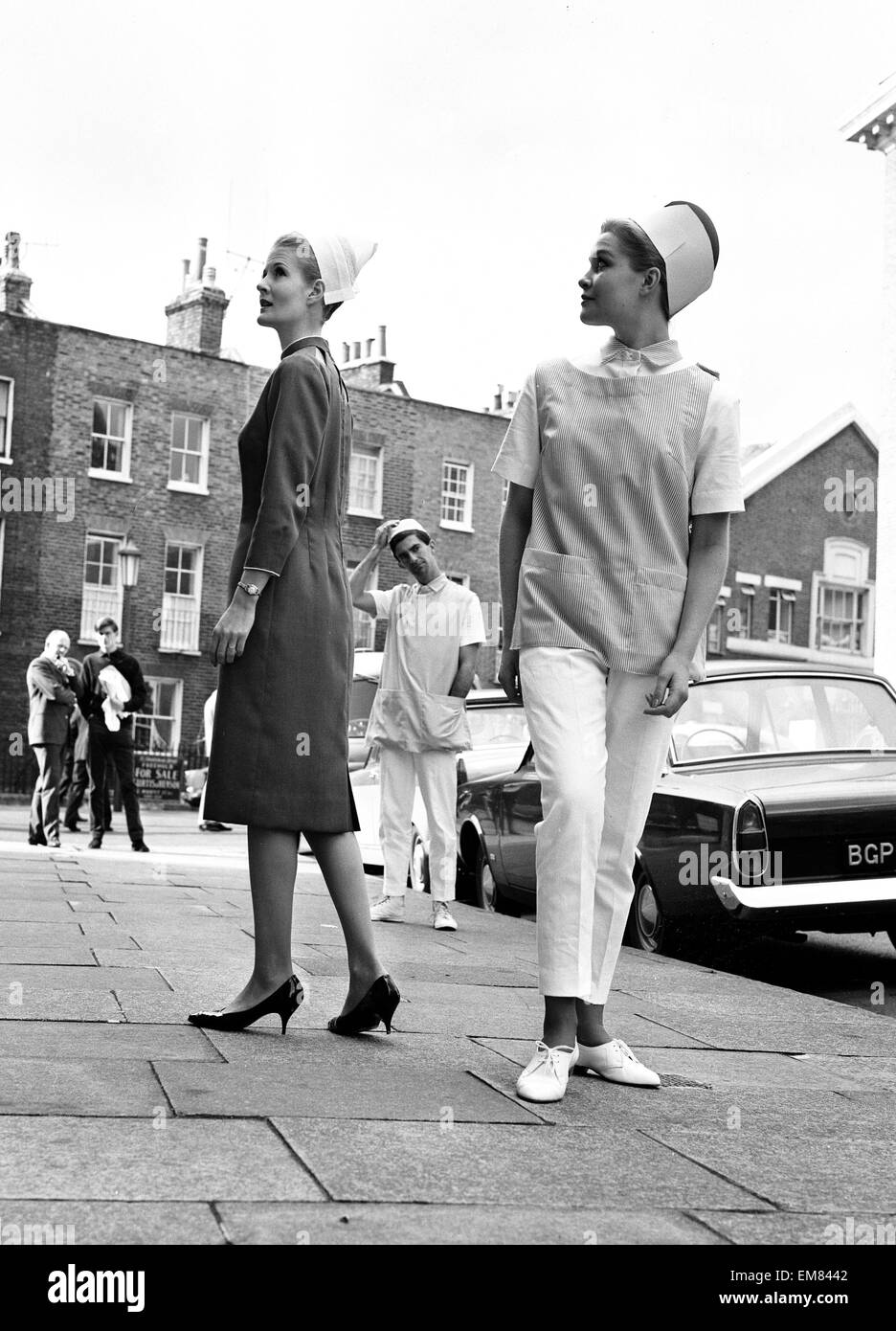 Nurses modelling new uniforms for the London Nursing exhibition. 12th October 1964. Stock Photo
