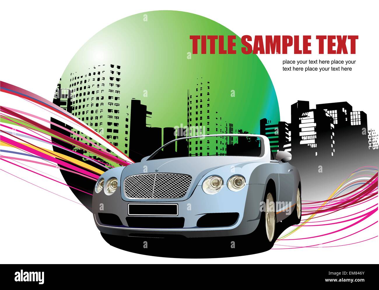 Grunge abstract background with car image. Vector illustration Stock ...