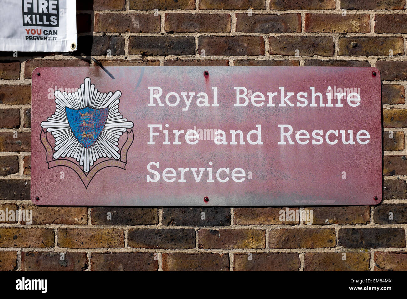 Royal Berkshire Fire and Rescue Service Sign in Hungerford Stock Photo