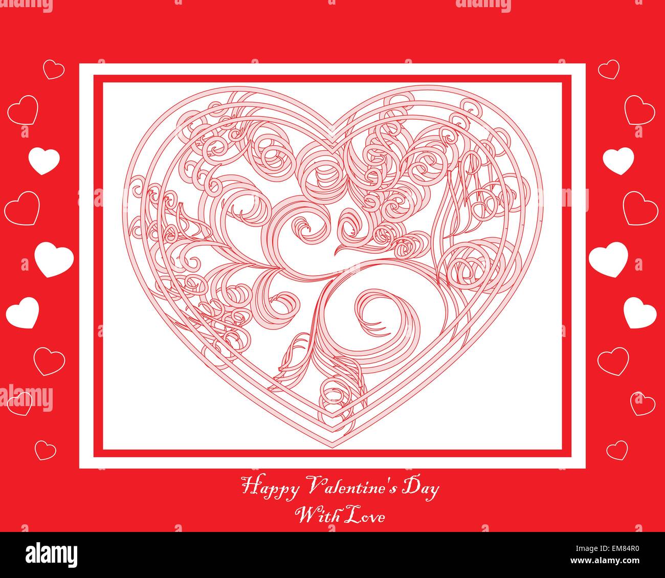 red card with pink heart Stock Vector Image & Art - Alamy