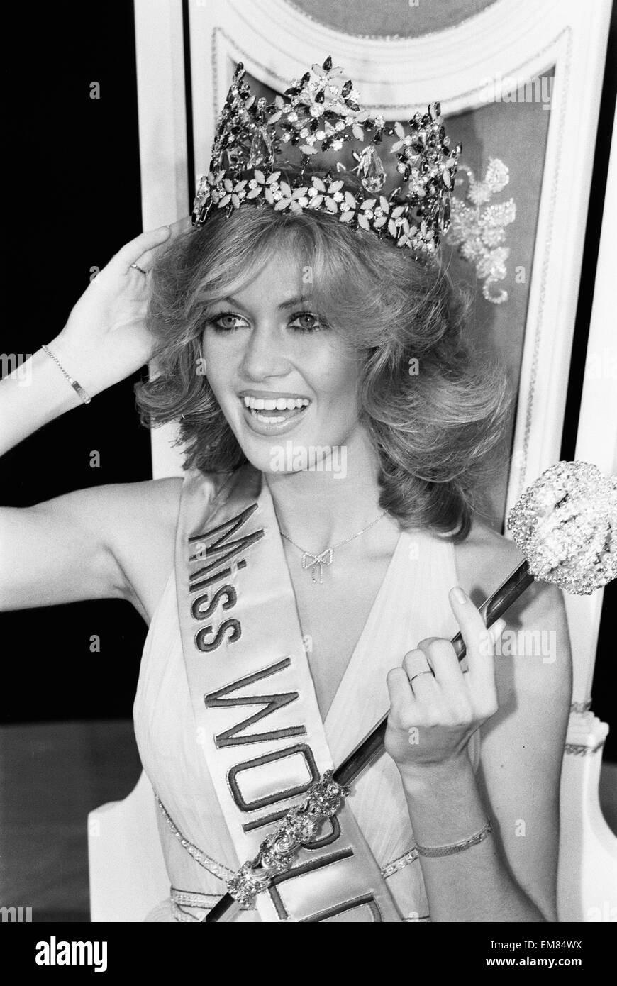 Miss World 1980. Miss Germany Gabriella Brum is crowned Miss World 13th November 1980. Stock Photo