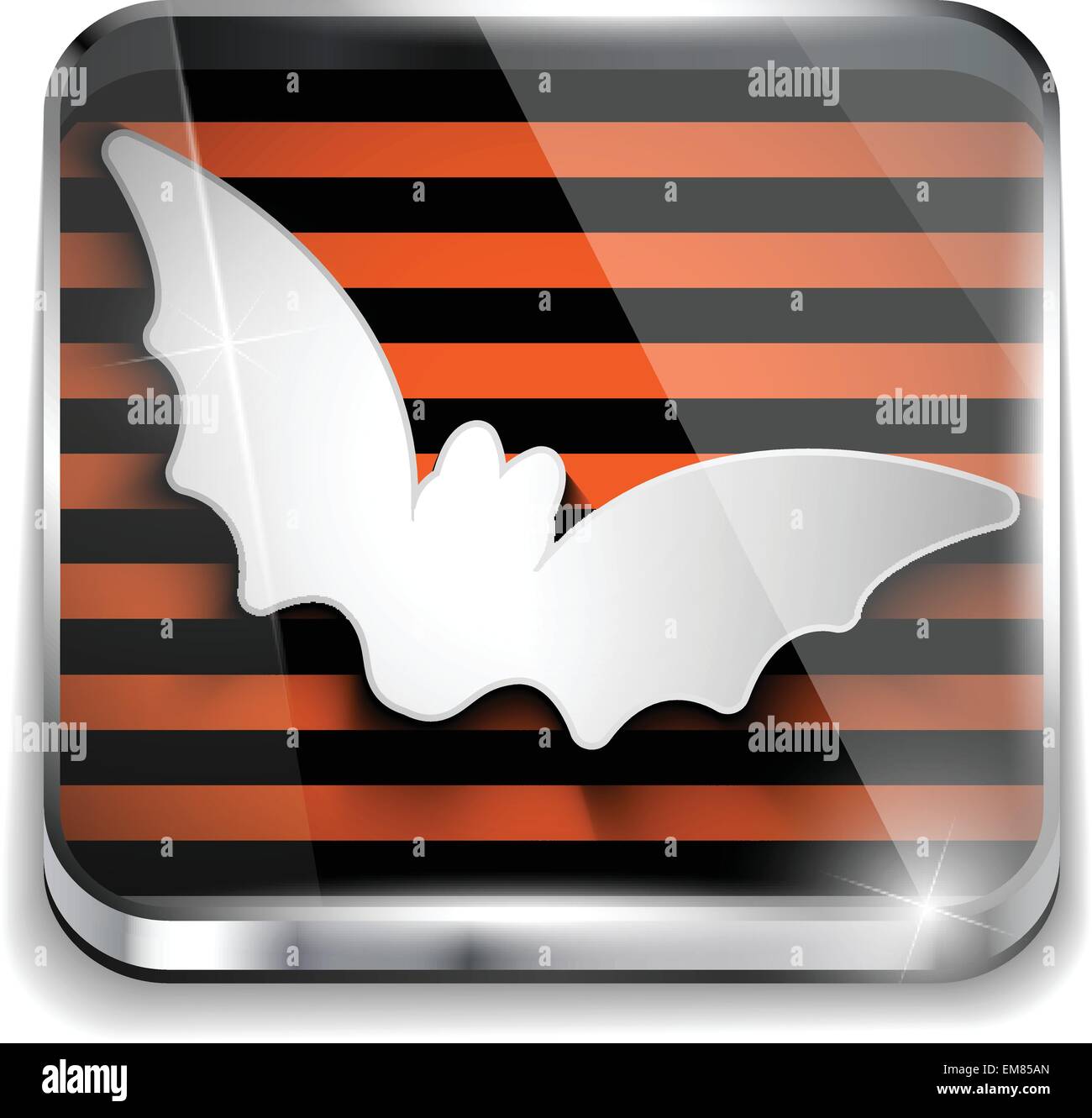 Halloween Bat Icon Button Application Stock Vector