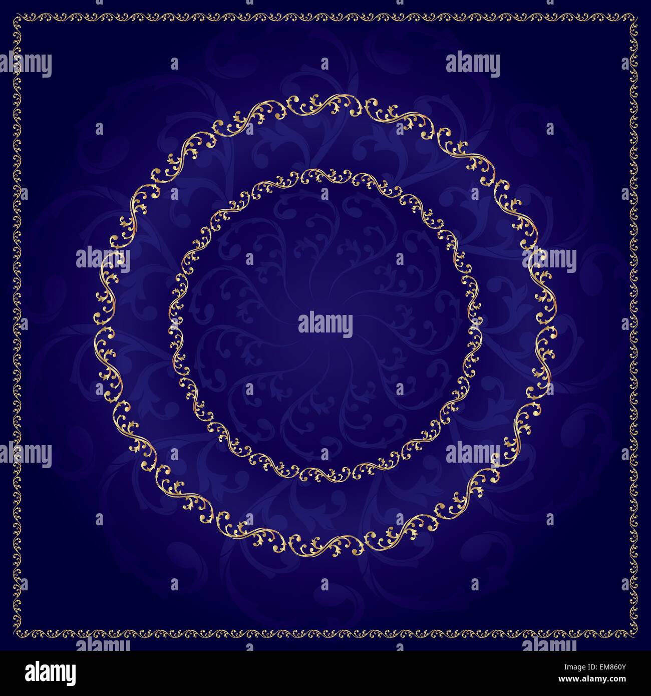 Gold frame with vintage floral elements Stock Vector Image & Art - Alamy