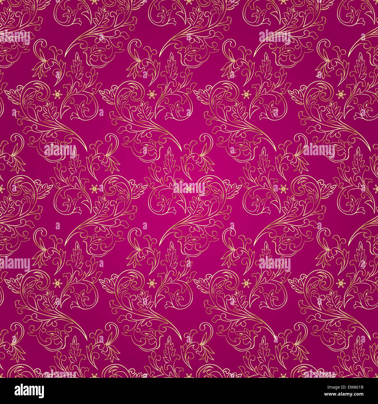 Floral vintage seamless pattern on pink background Stock Vector Image ...