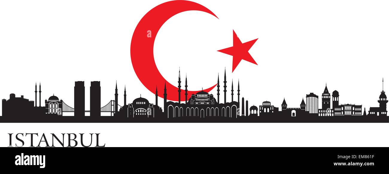 Istanbul city silhouette Stock Vector