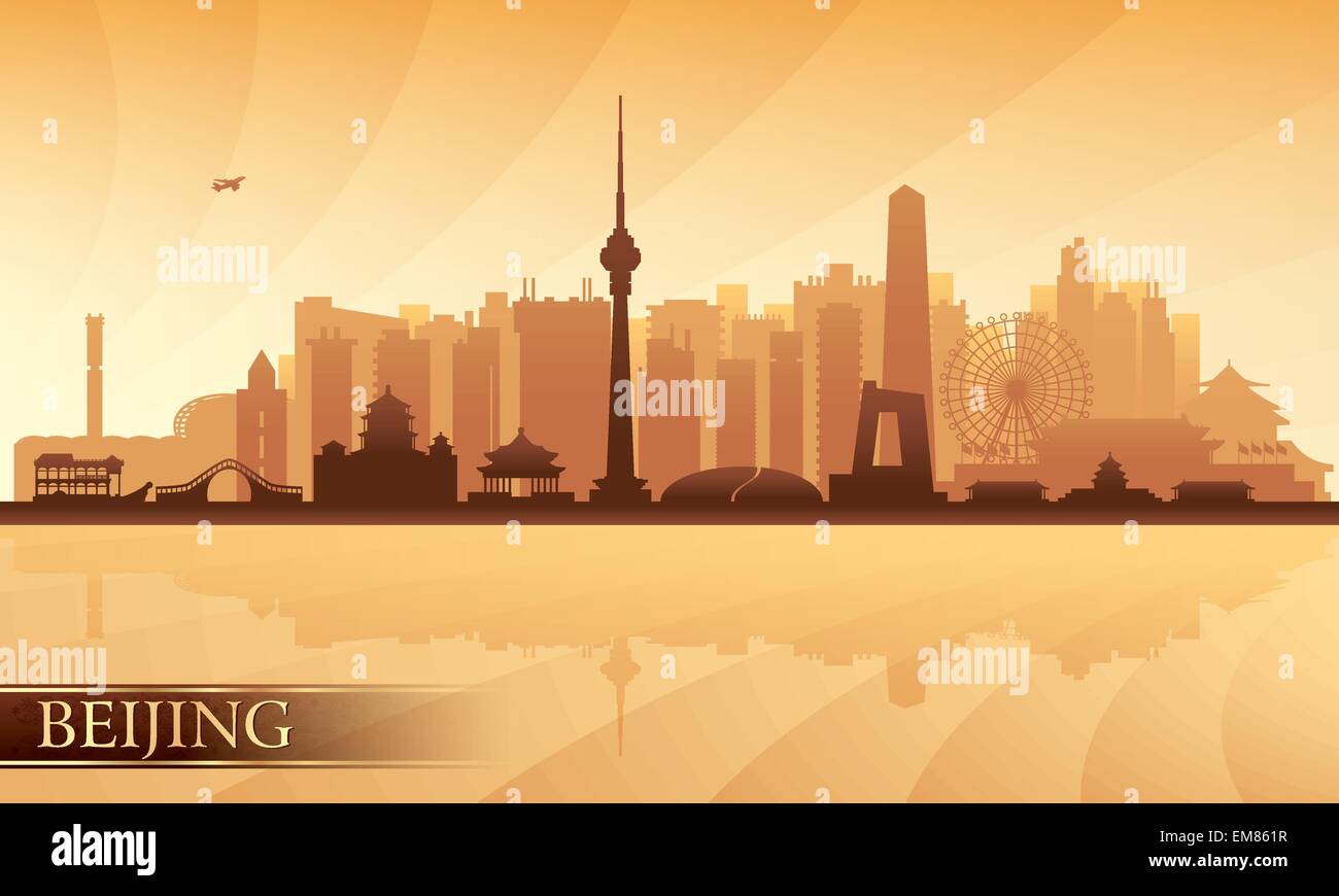 Beijing city skyline Stock Vector
