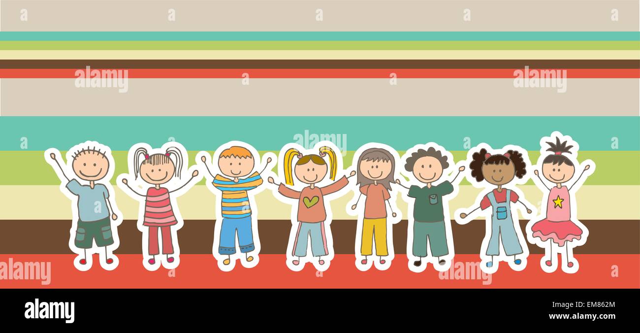 School vintage children Stock Vector Images - Alamy