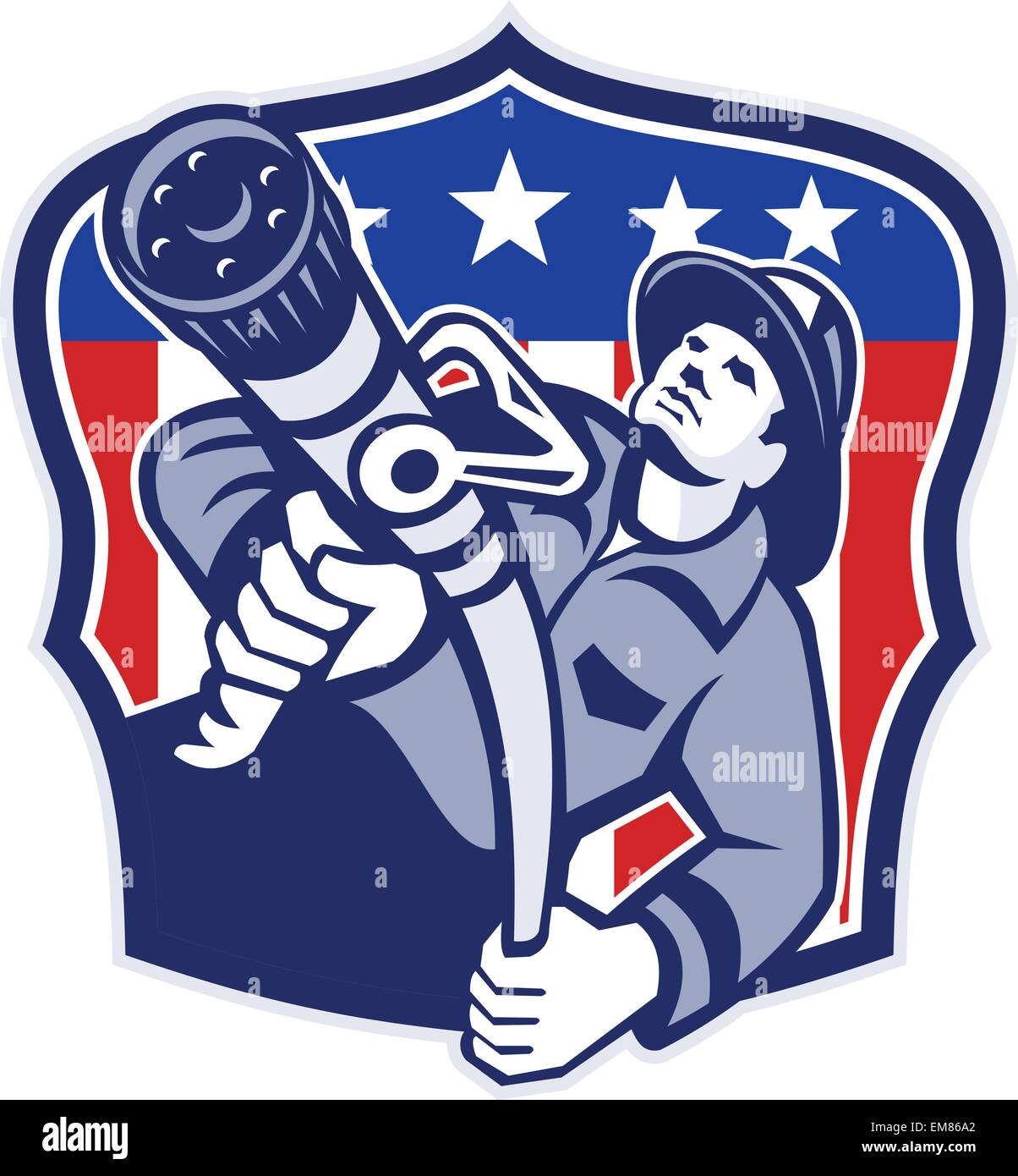 American Fireman Firefighter Fire Hose Stock Vector Image & Art - Alamy