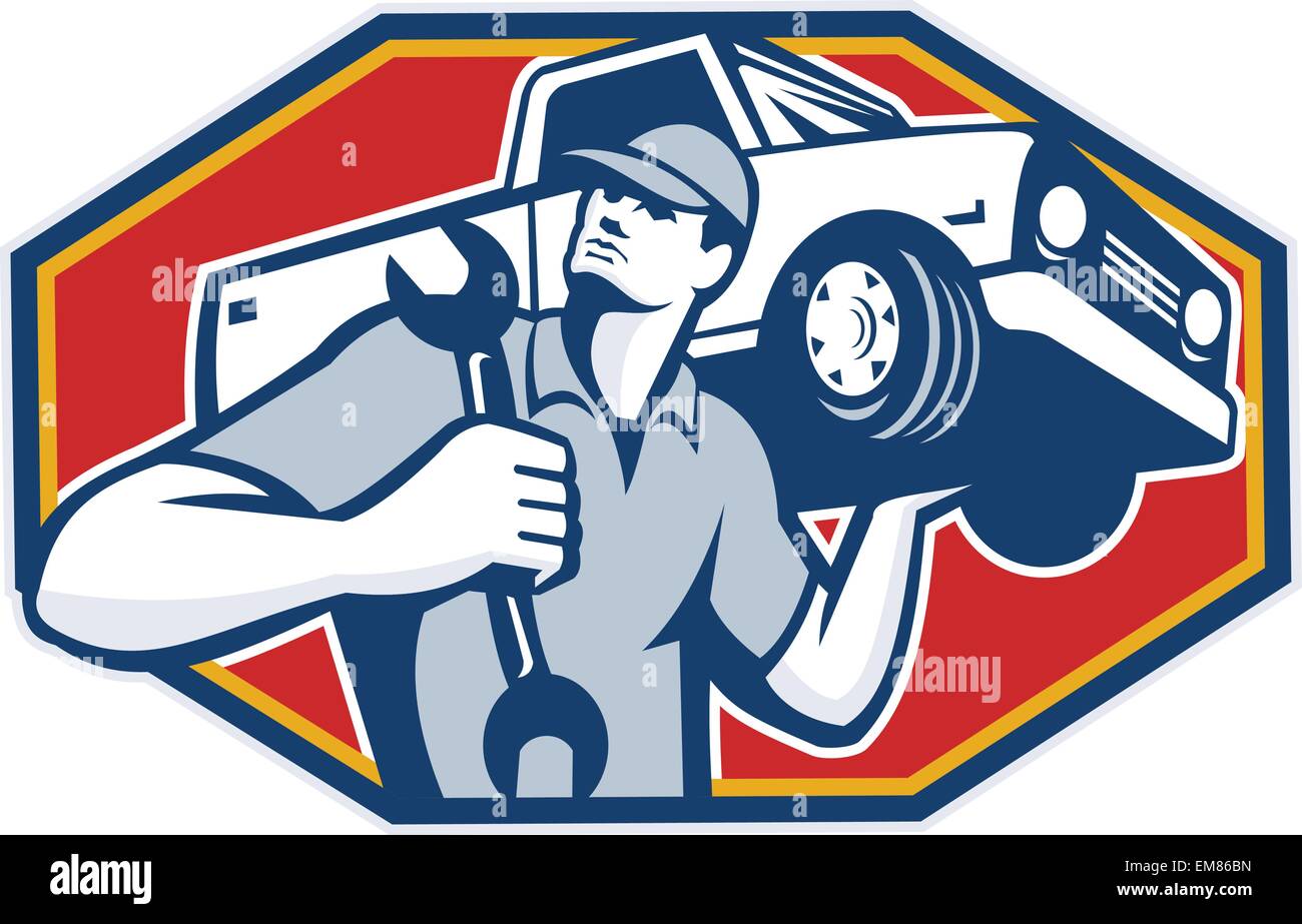 Automotive Mechanic Car Repair Retro Stock Vector Image & Art Alamy