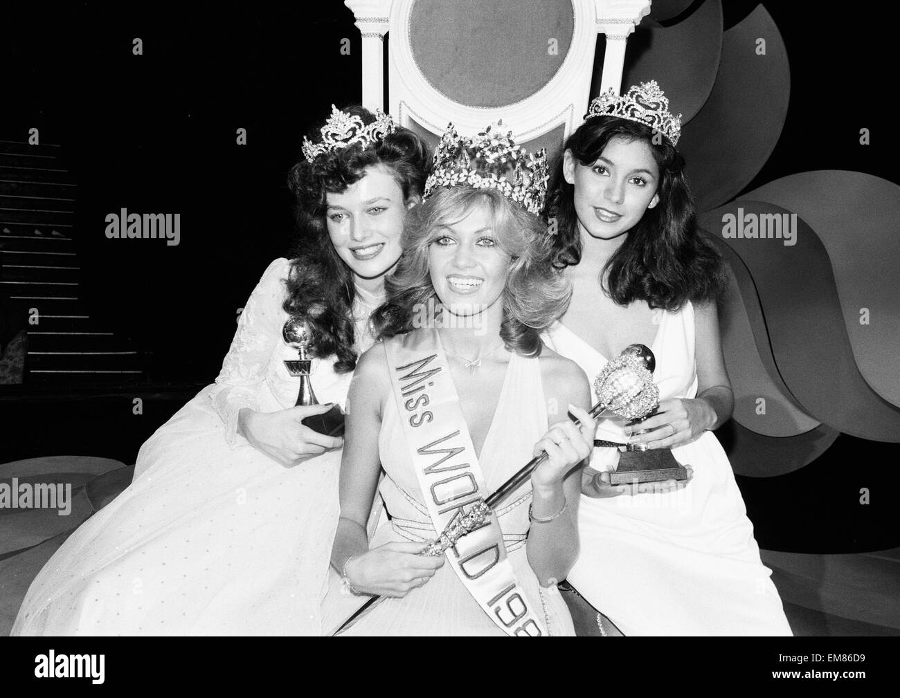 Miss World 1980. Miss Germany Gabriella Brum is crowned Miss World 13th November 1980. Stock Photo