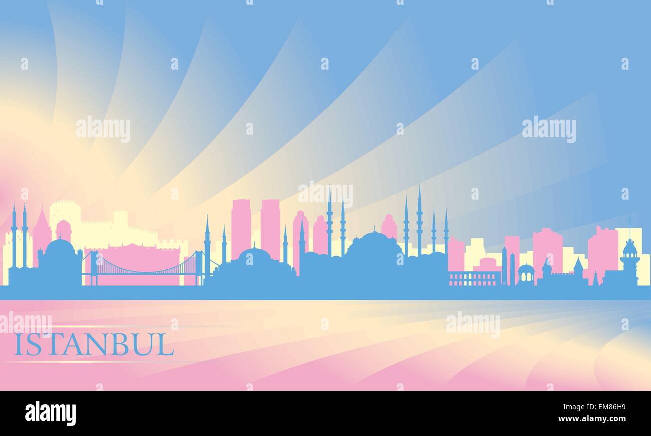 Istanbul city skyline Stock Vector