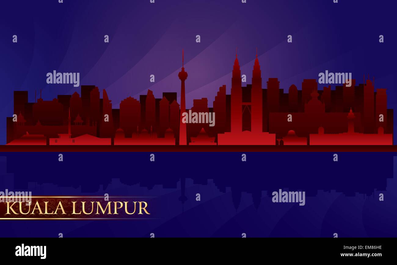 Night skyline panorama Stock Vector Images - Alamy