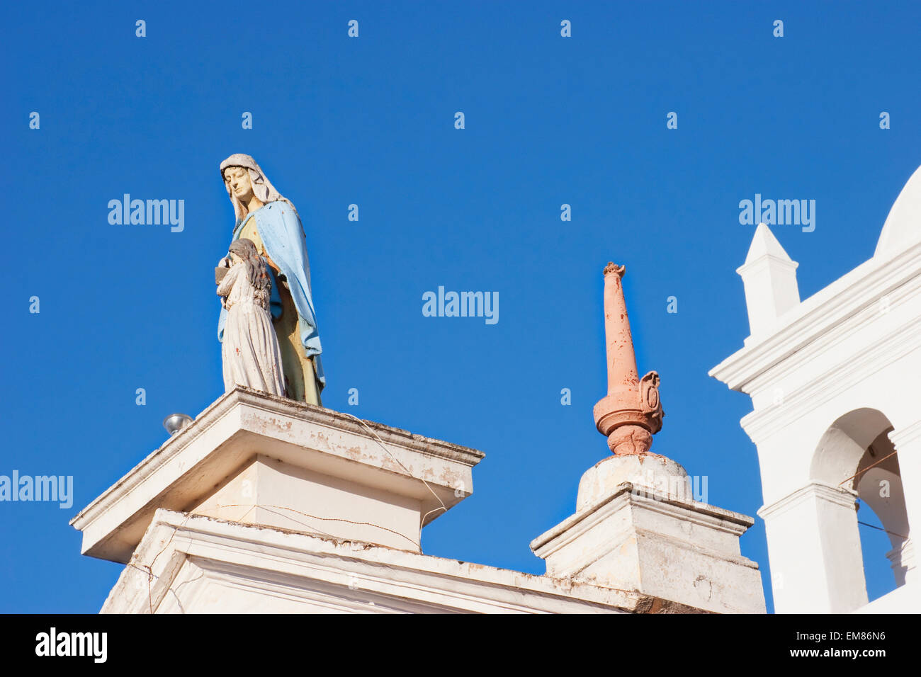 Statue of the Virgin Mary on the Metropolitan Cathedral, Sucre, Chuquisaca Department, Bolivia Stock Photo