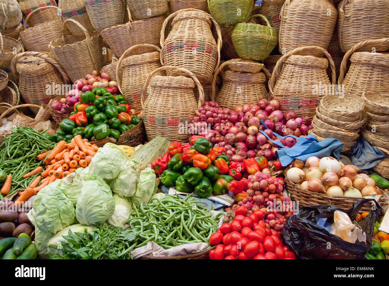 Produce and baskets for sale at the market, Sucre, Chuquisaca