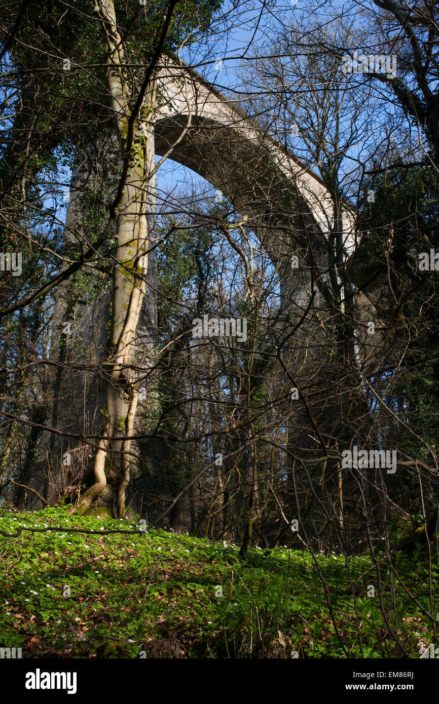The Pontburn Viaduct that crosses the Pont Burn River in County Durham. Stock Photo