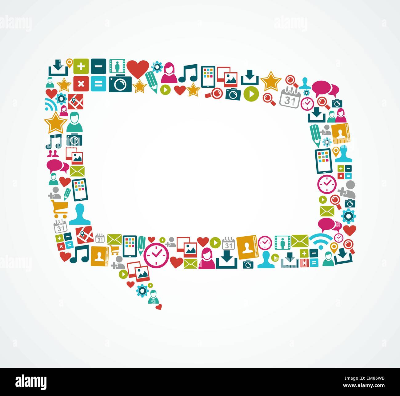 Social media icons isolated speech bubble EPS10 file Stock Vector Image ...