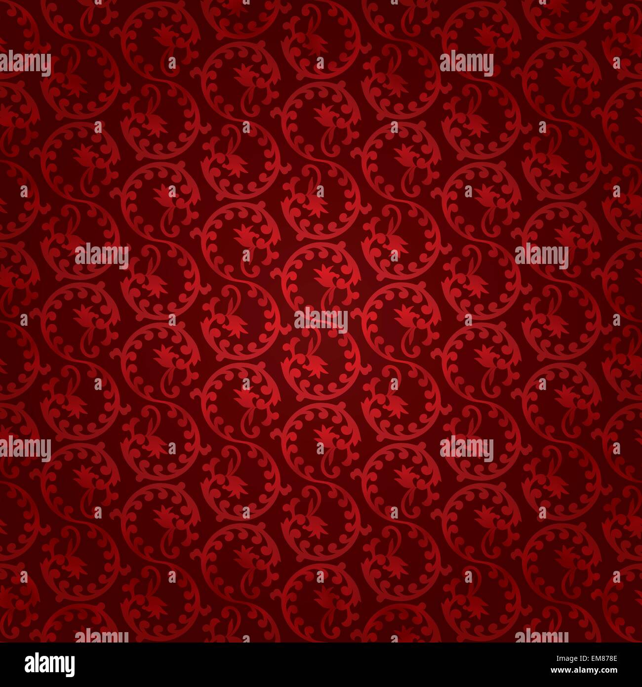 Red vintage floral seamless pattern Stock Vector