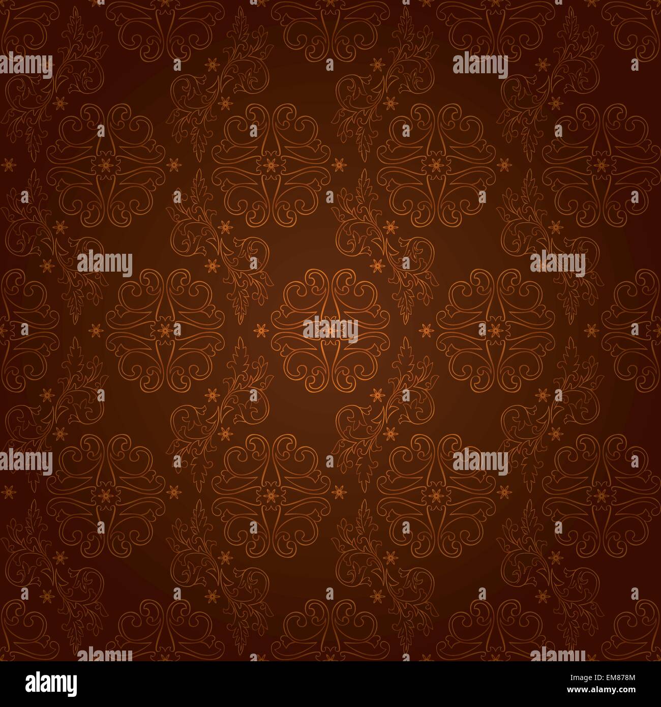 Vintage floral seamless pattern on brown Stock Vector Image & Art - Alamy