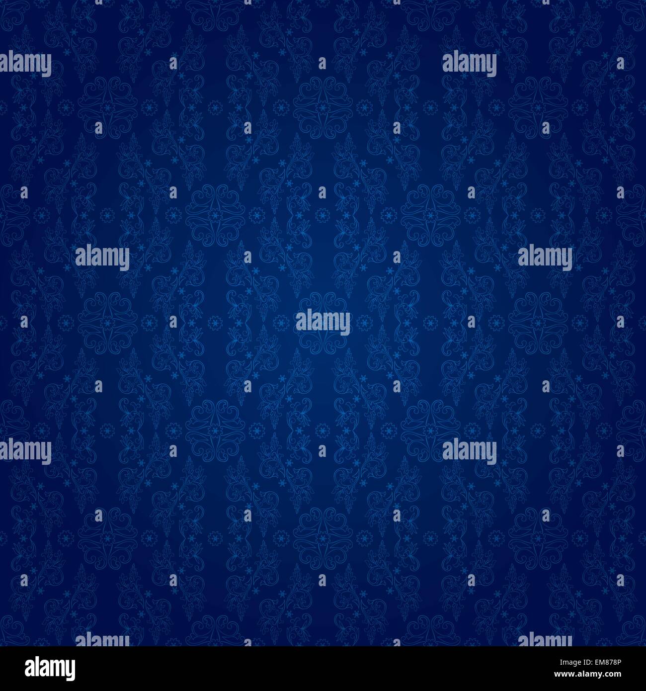 Vintage floral seamless pattern on blue Stock Vector
