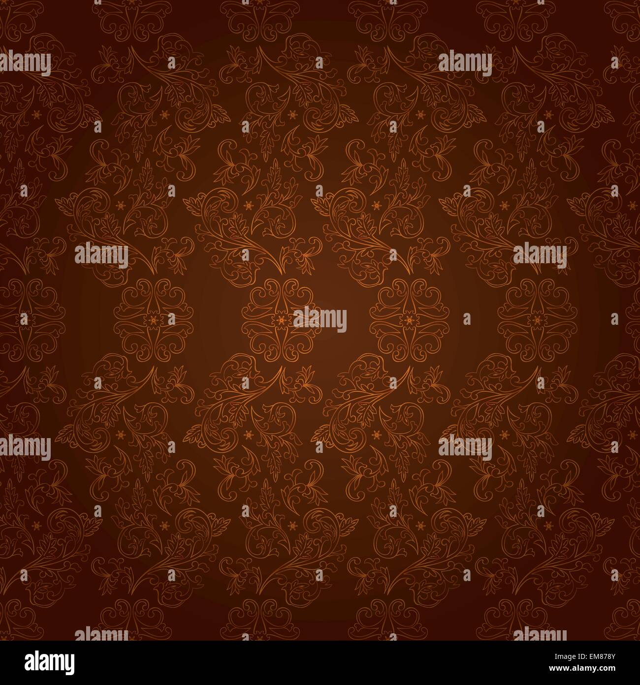 Vintage floral seamless pattern on brown Stock Vector