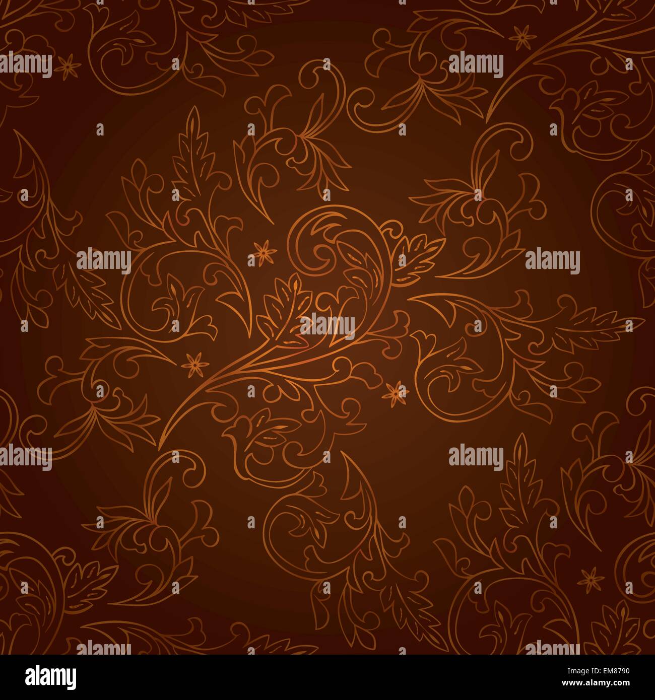 Vintage floral seamless pattern on brown Stock Vector Image & Art - Alamy