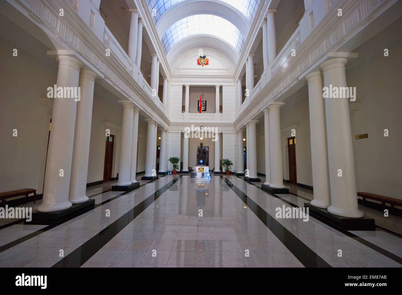 Main Hall Of The Corte Suprema De Justicia (Supreme Court), Sucre, Chuquisaca Department, Bolivia Stock Photo