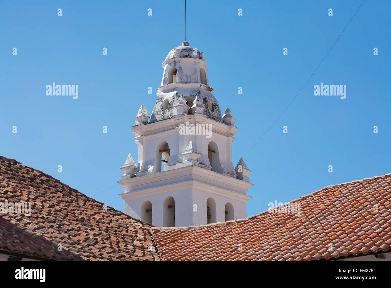 Tower Of The Church Of San Francisco, Sucre, Chuquisaca Department, Bolivia Stock Photo