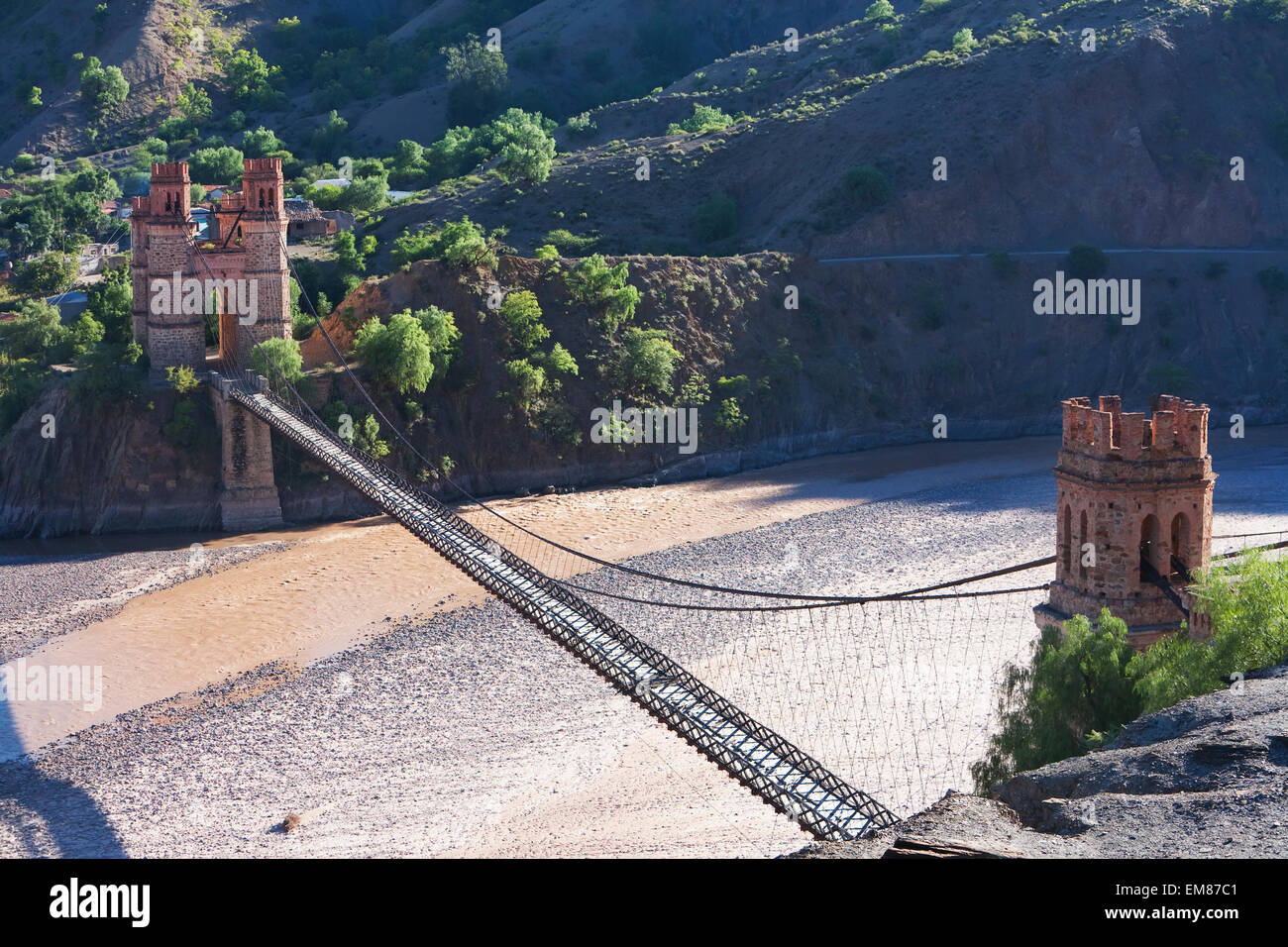 Old Bridge Over The Pilcomayo River Near Sucre, Chuquisaca Department, Bolivia Stock Photo