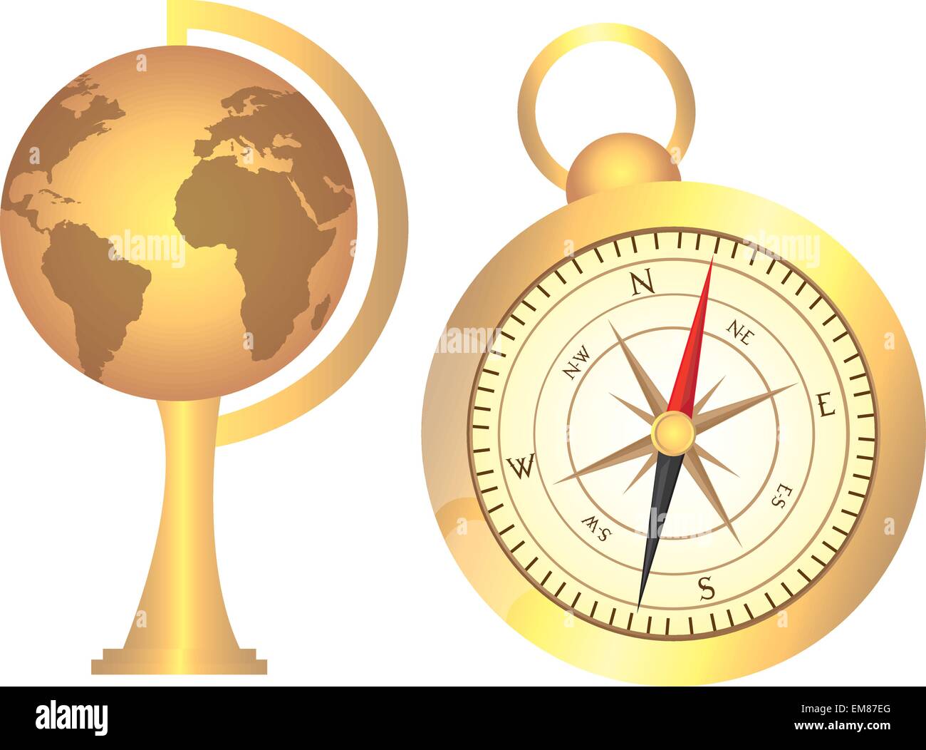 globe and compass Stock Vector Image & Art Alamy