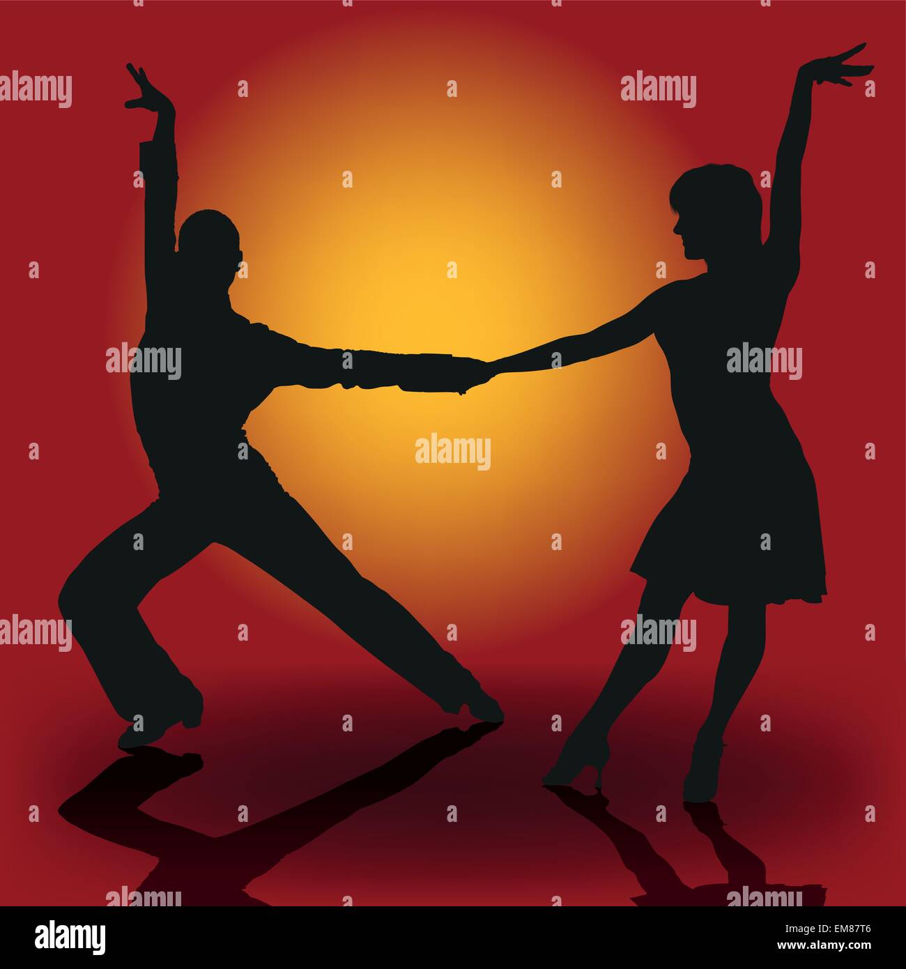 Dancing Silhouettes Stock Vector