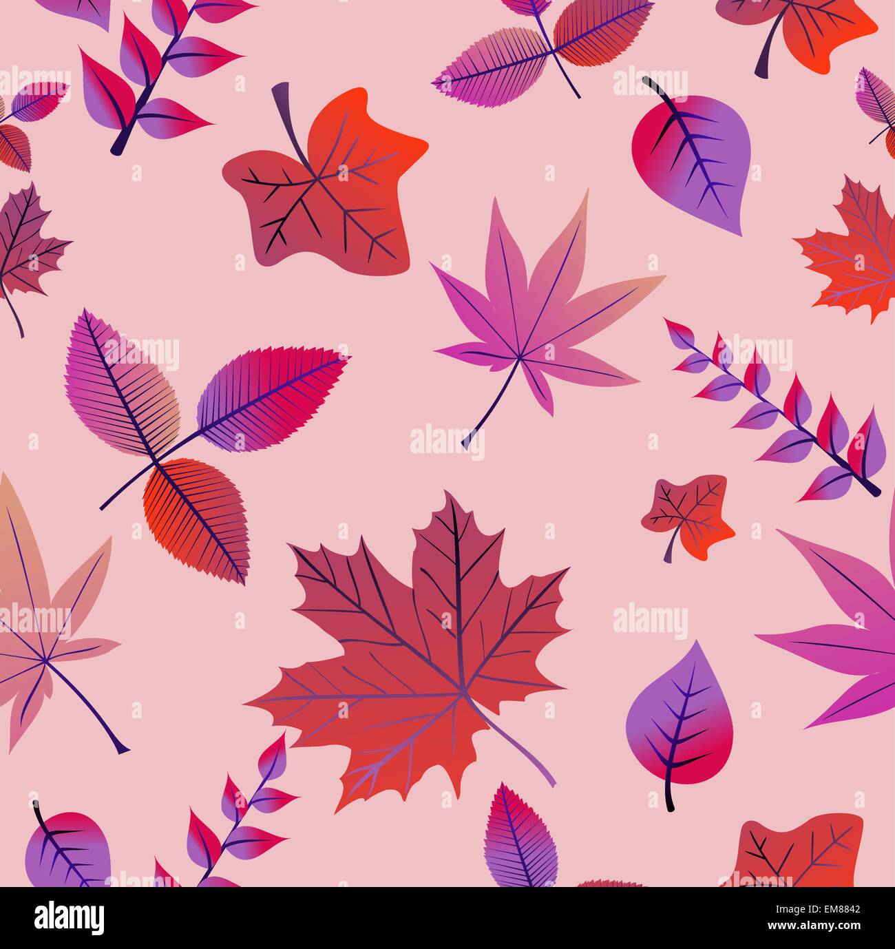 Vintage autumn leaves seamless pattern background. EPS10 file Stock ...