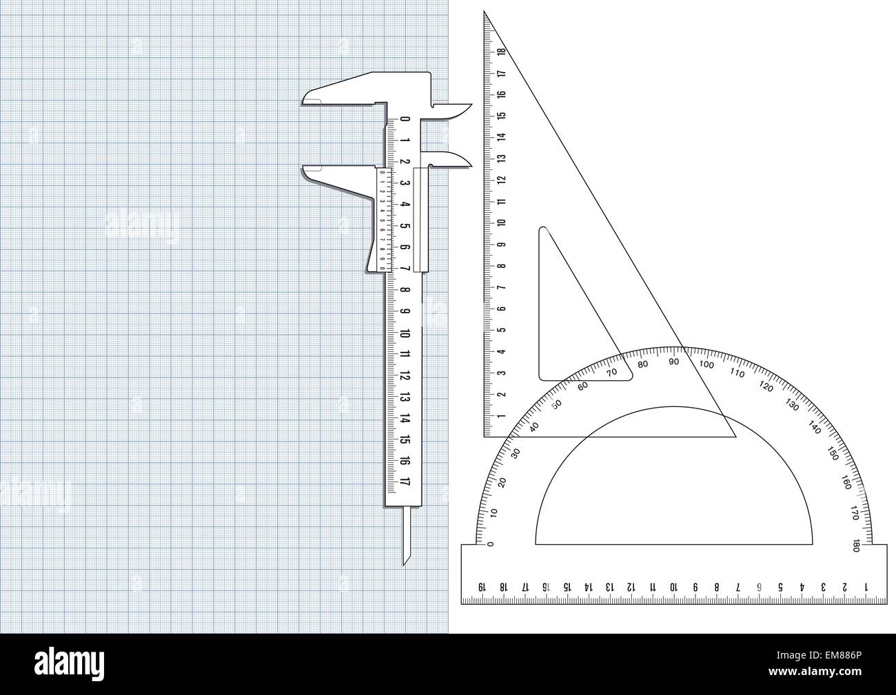 Graph paper and ruler Stock Vector Image & Art Alamy