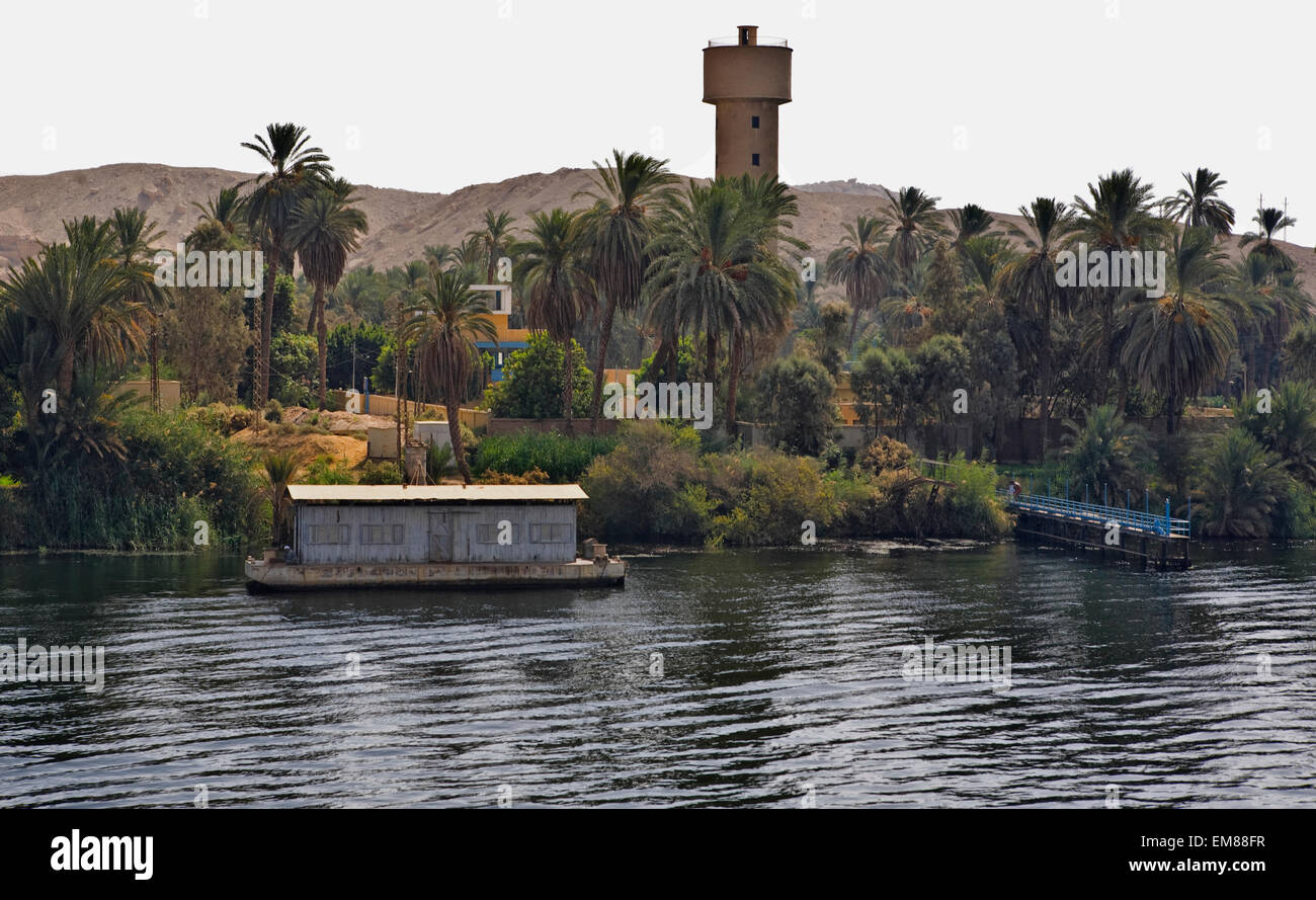 The Nile, is a major north-flowing river in Africa, generally regarded as the longest river in the world Stock Photo