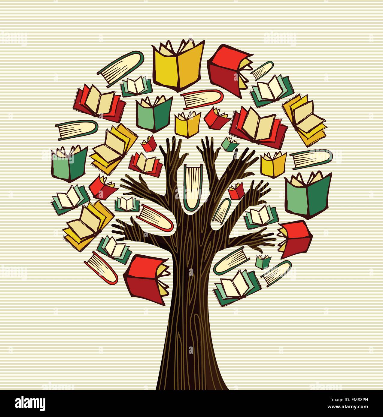 Concept design hand books tree Stock Vector Image & Art - Alamy