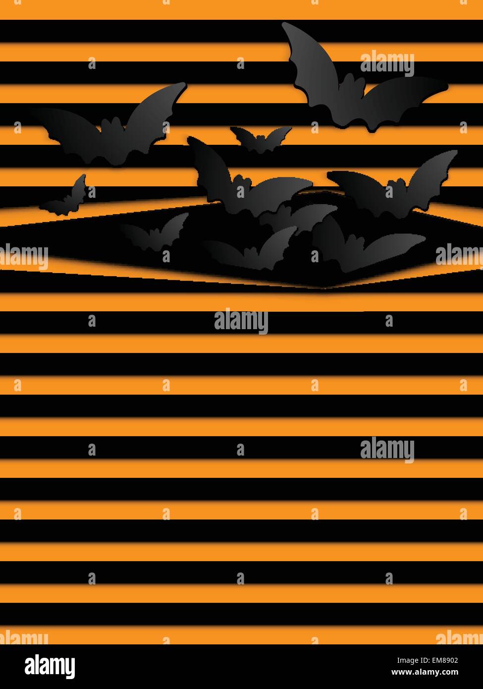 Vector Halloween Background Scary Bats Orange Stock Vector Image & Art