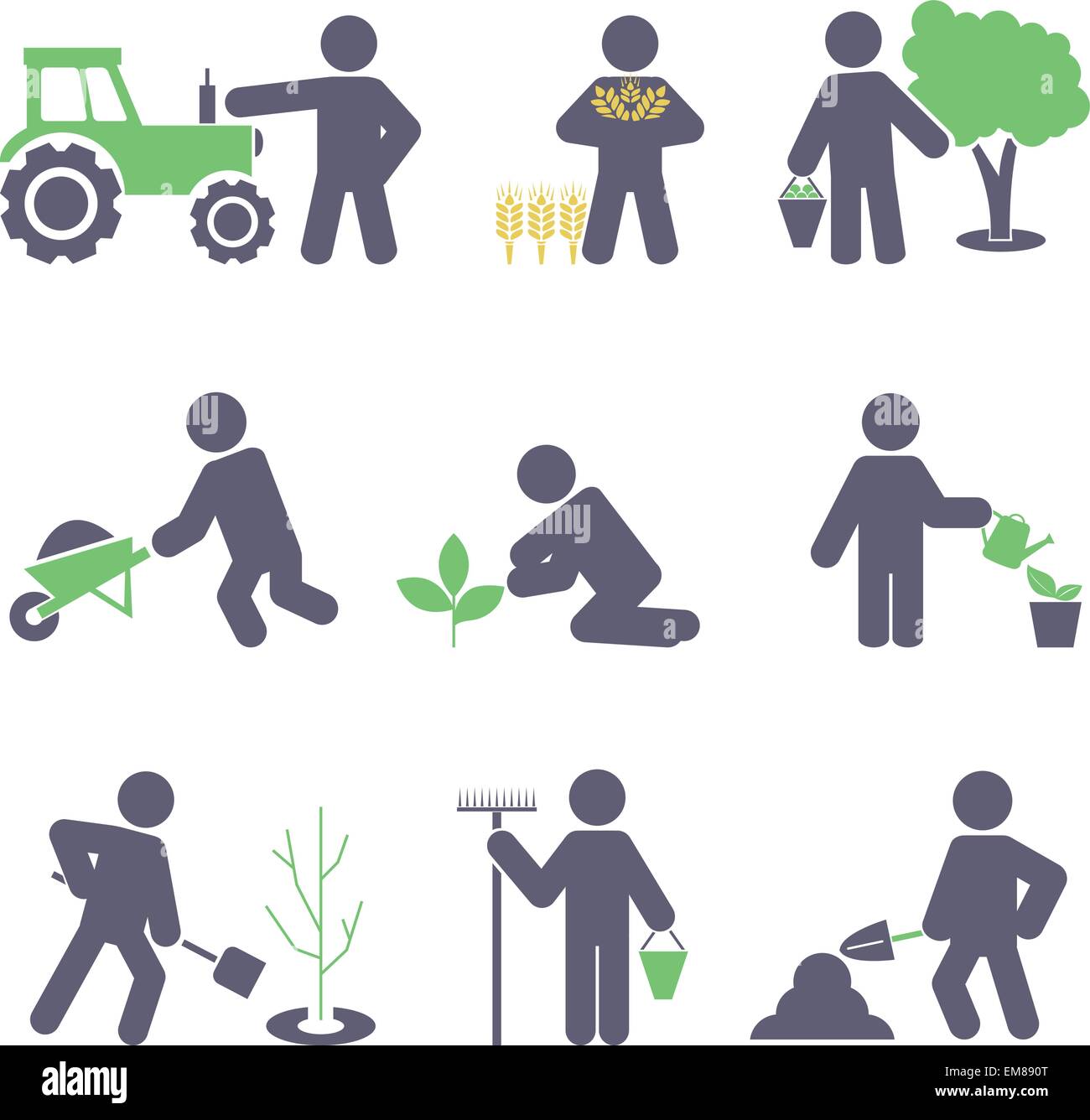 Agriculture. Set icons Stock Vector