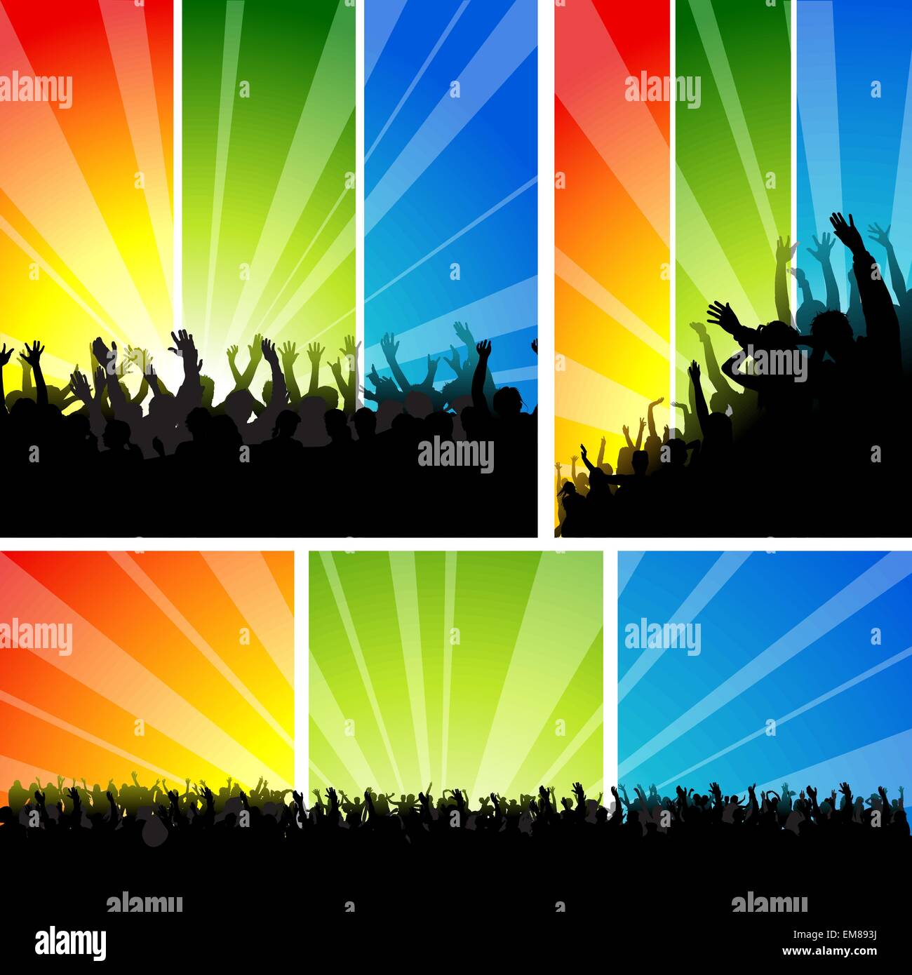 Crowd At The Concert Set Stock Vector