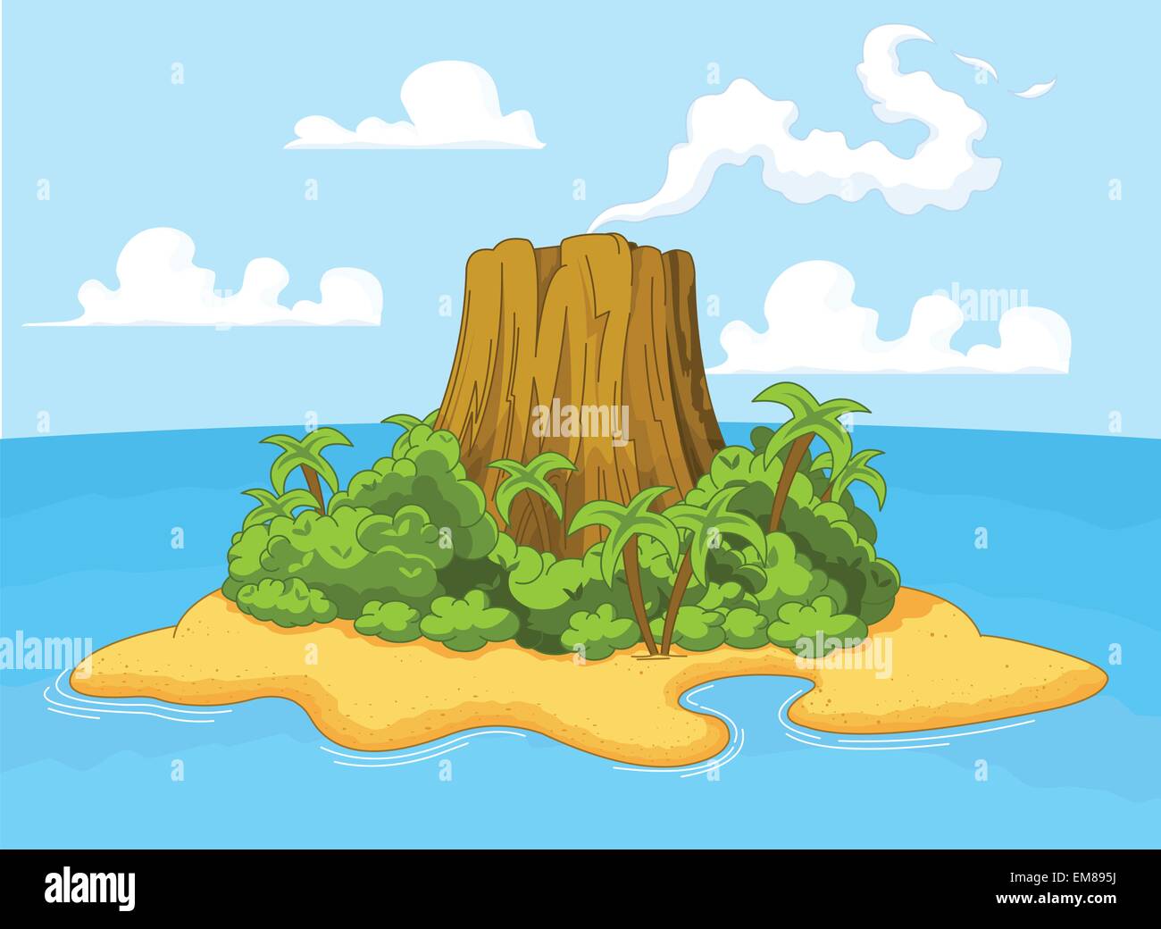 Volcano island Stock Vector