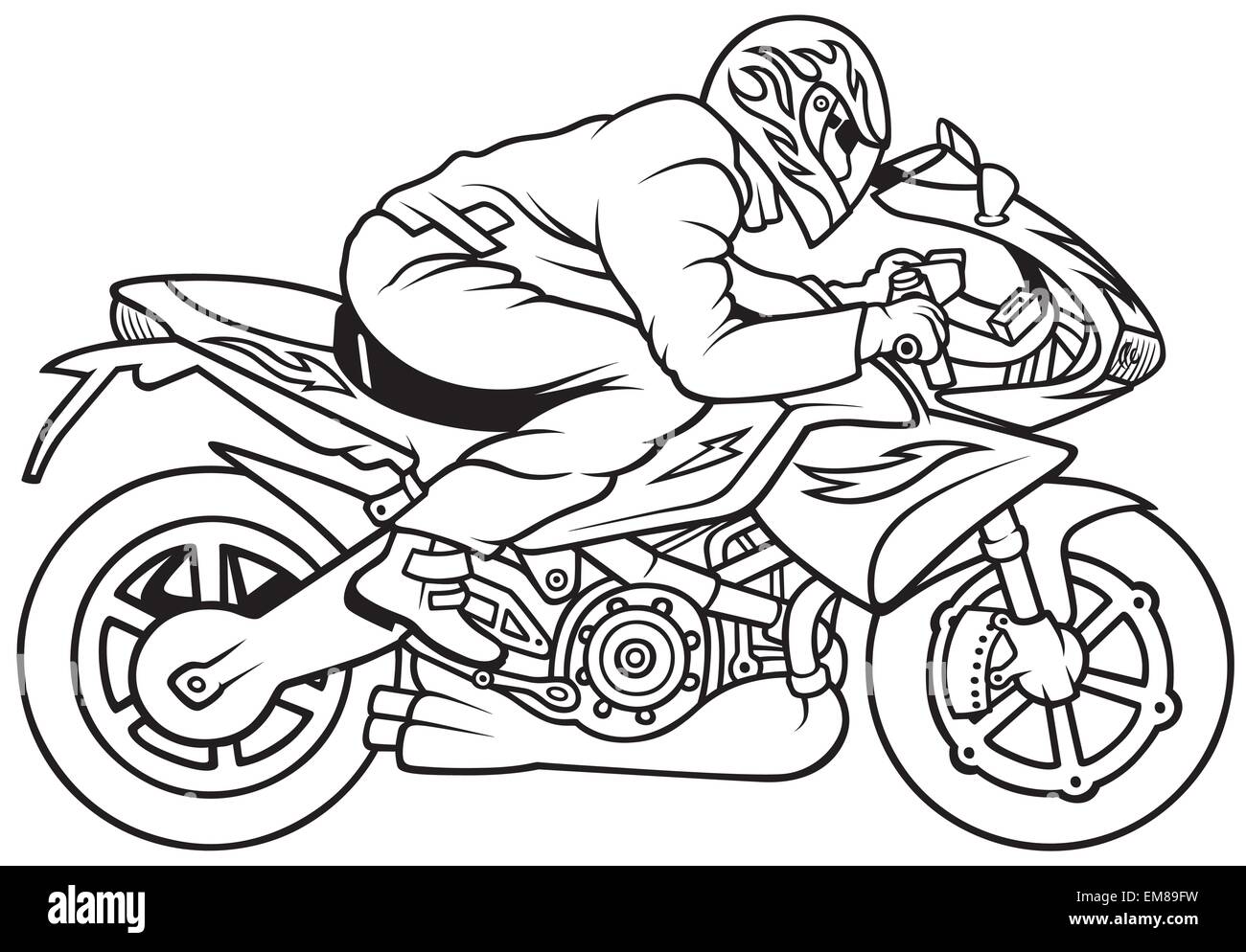 Motorcycle clipart outline hi-res stock photography and images - Alamy