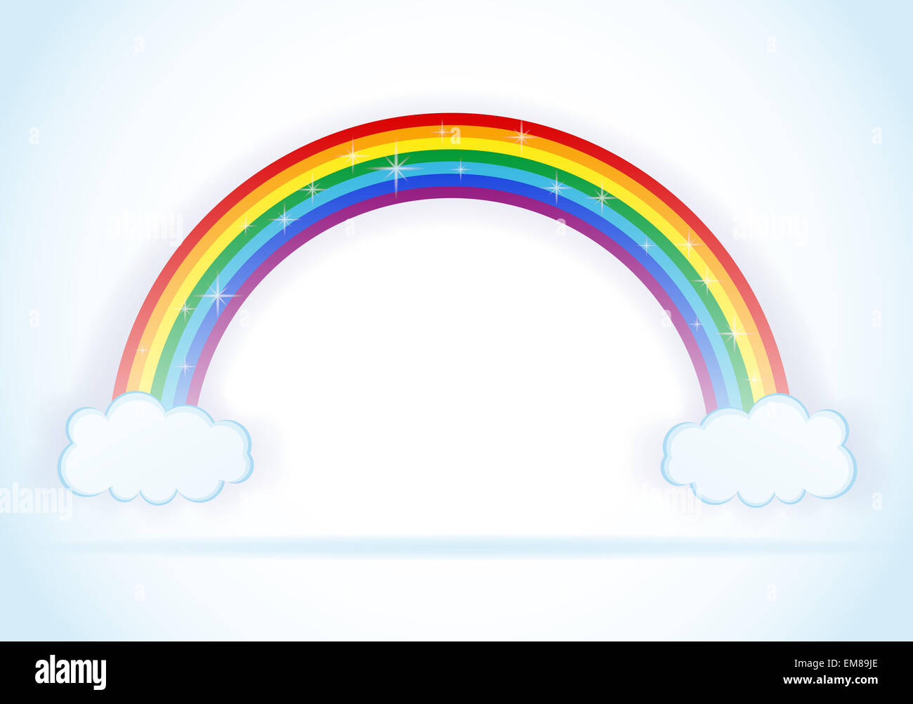 abstract rainbow with clouds illustration Stock Photo - Alamy