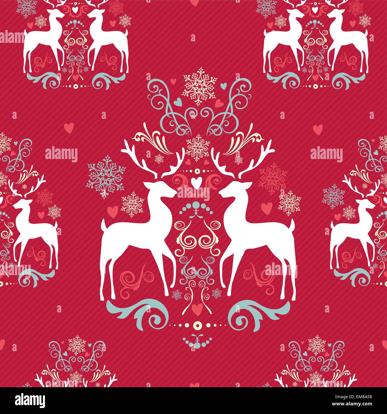Vintage Christmas elements seamless pattern background. EPS10 fi Stock ...