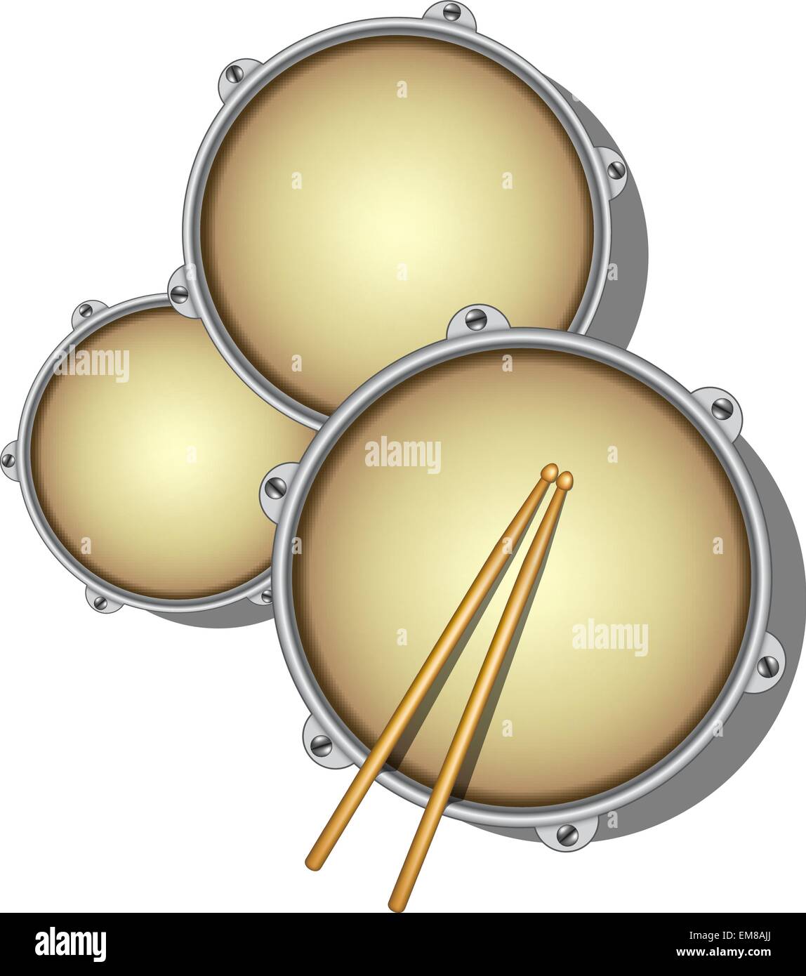 Drums and pair of wooden drumsticks Stock Vector Image & Art Alamy