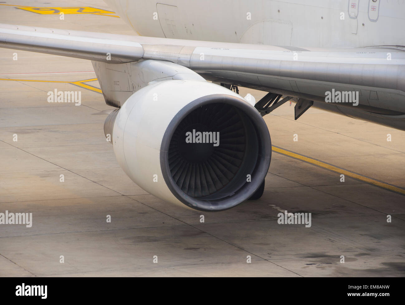 Airplane jet engine Stock Photo