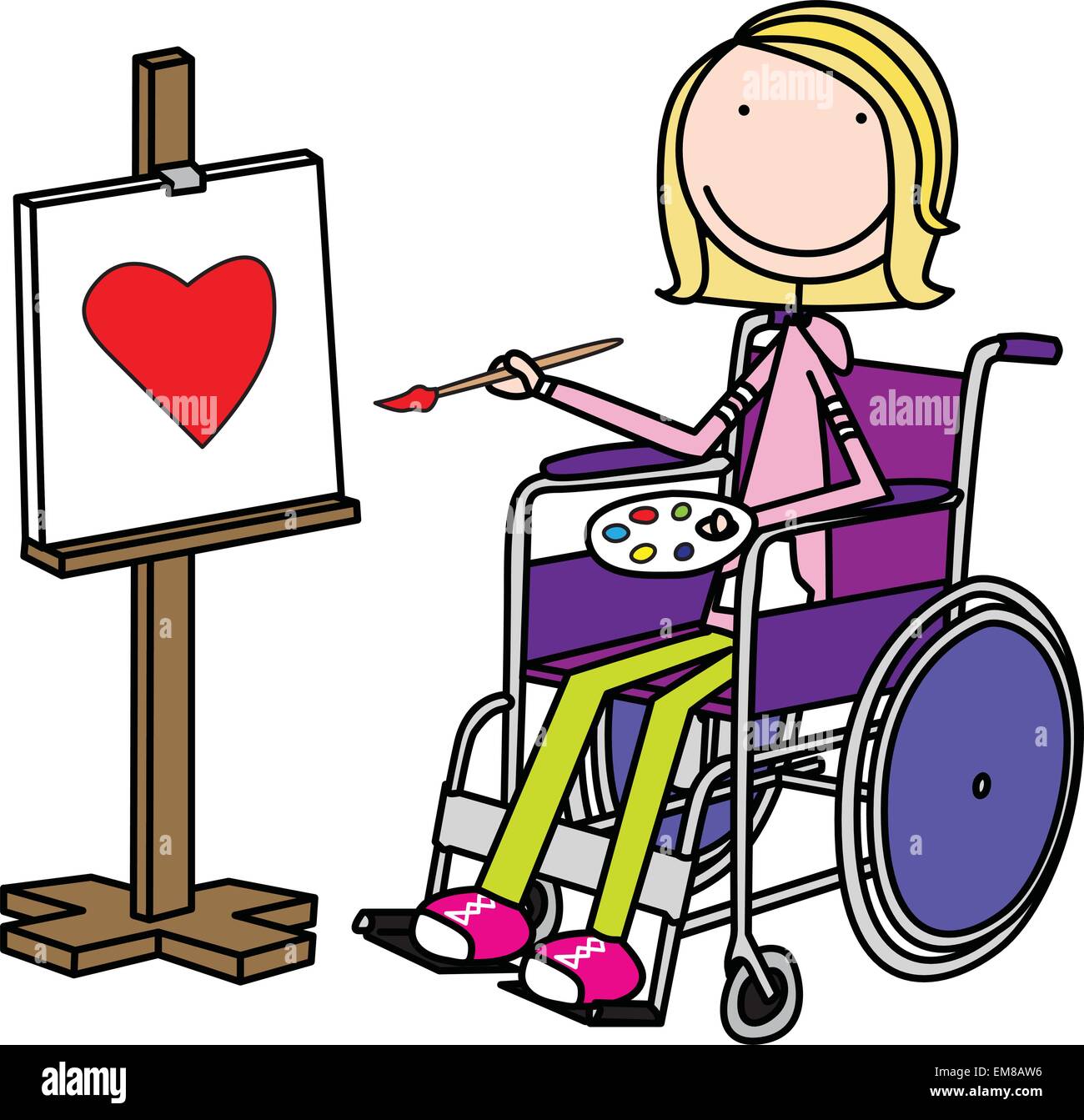 Kid wheelchair Stock Vector Images - Alamy