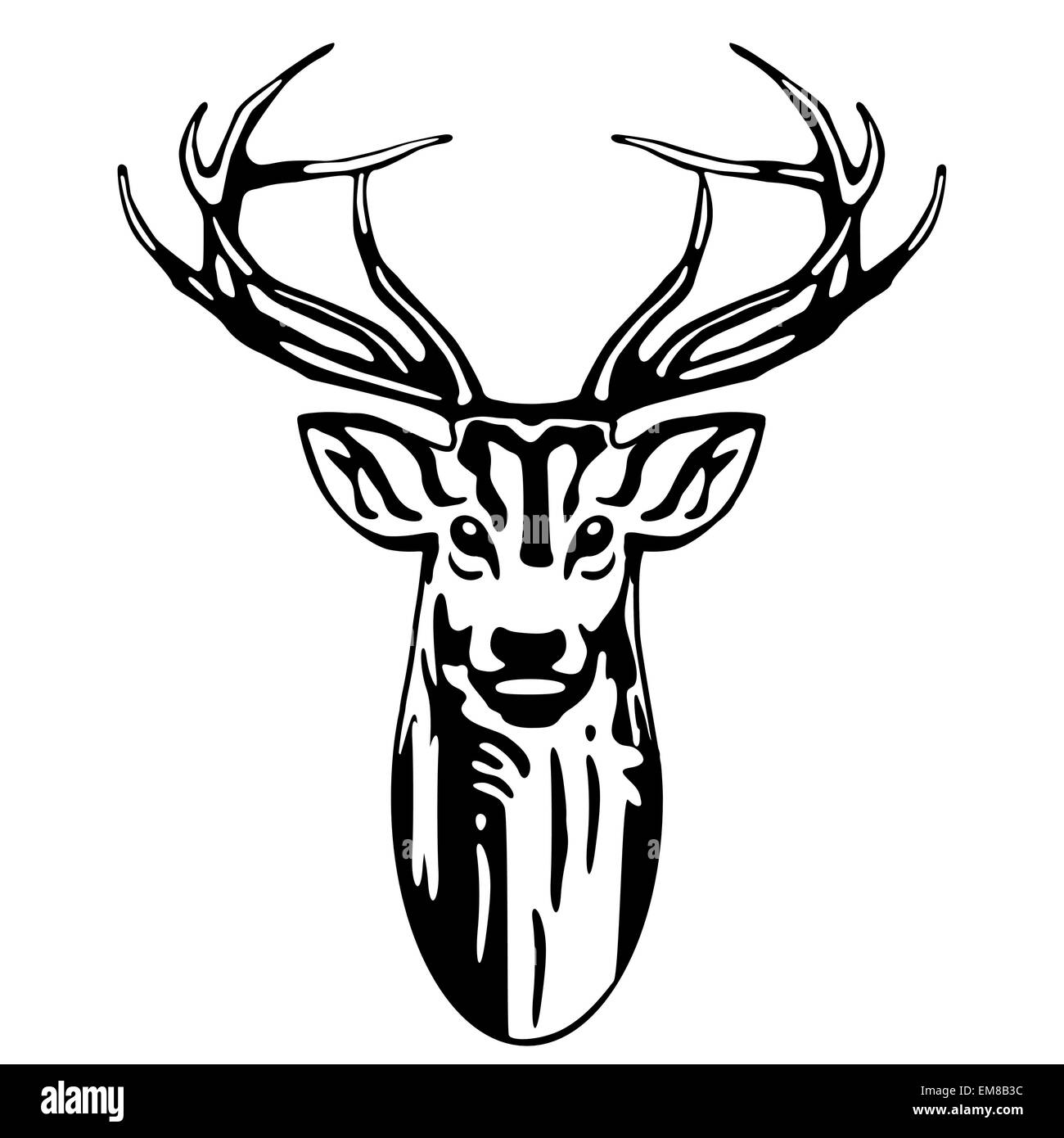 Deer head isolated on white background Stock Vector