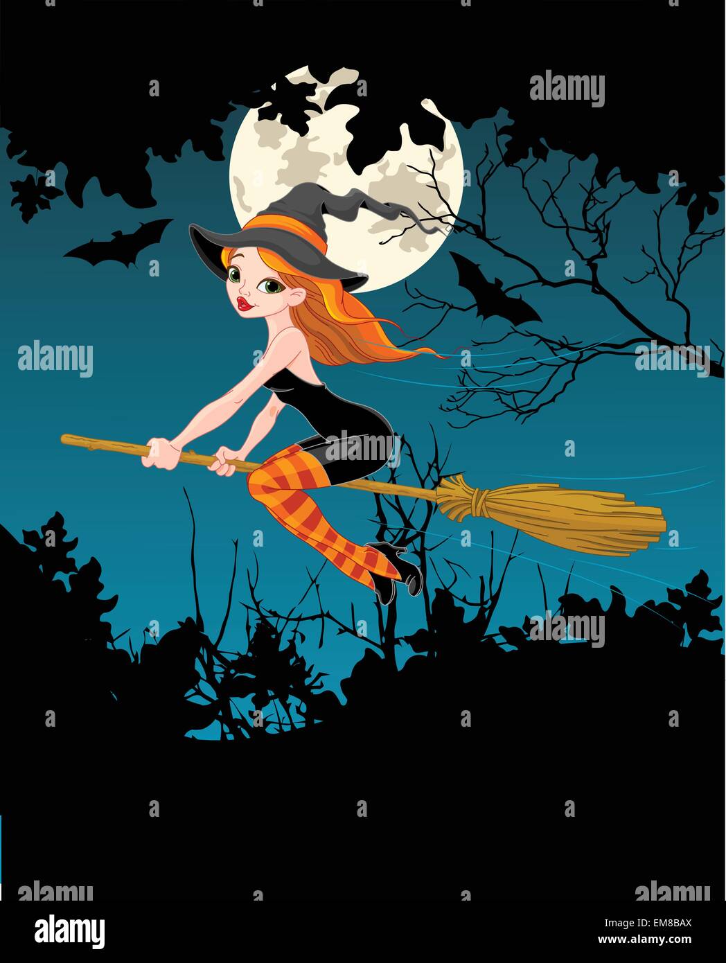 Halloween Witch banner Stock Vector