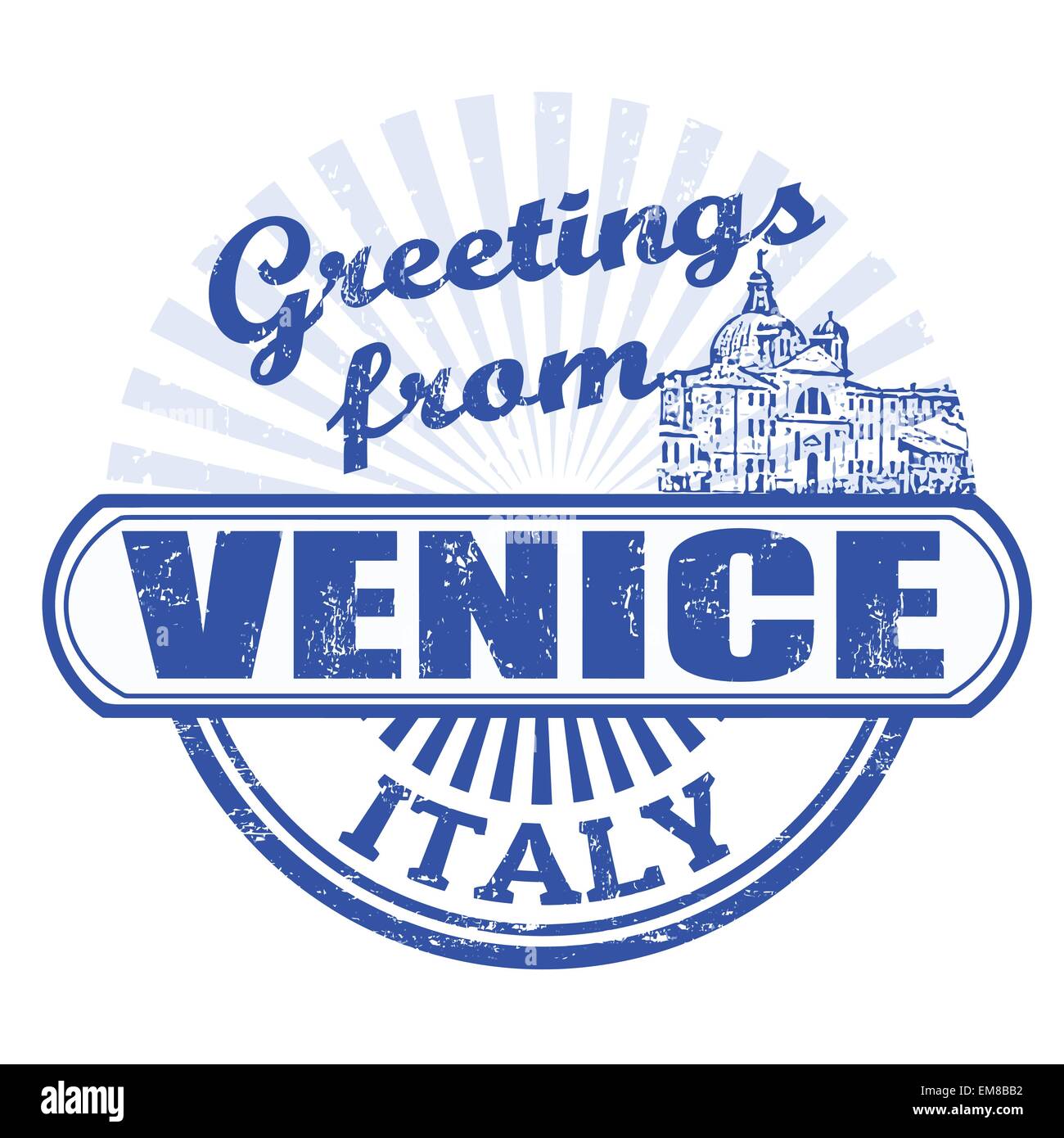 Greetings from Venice stamp Stock Vector