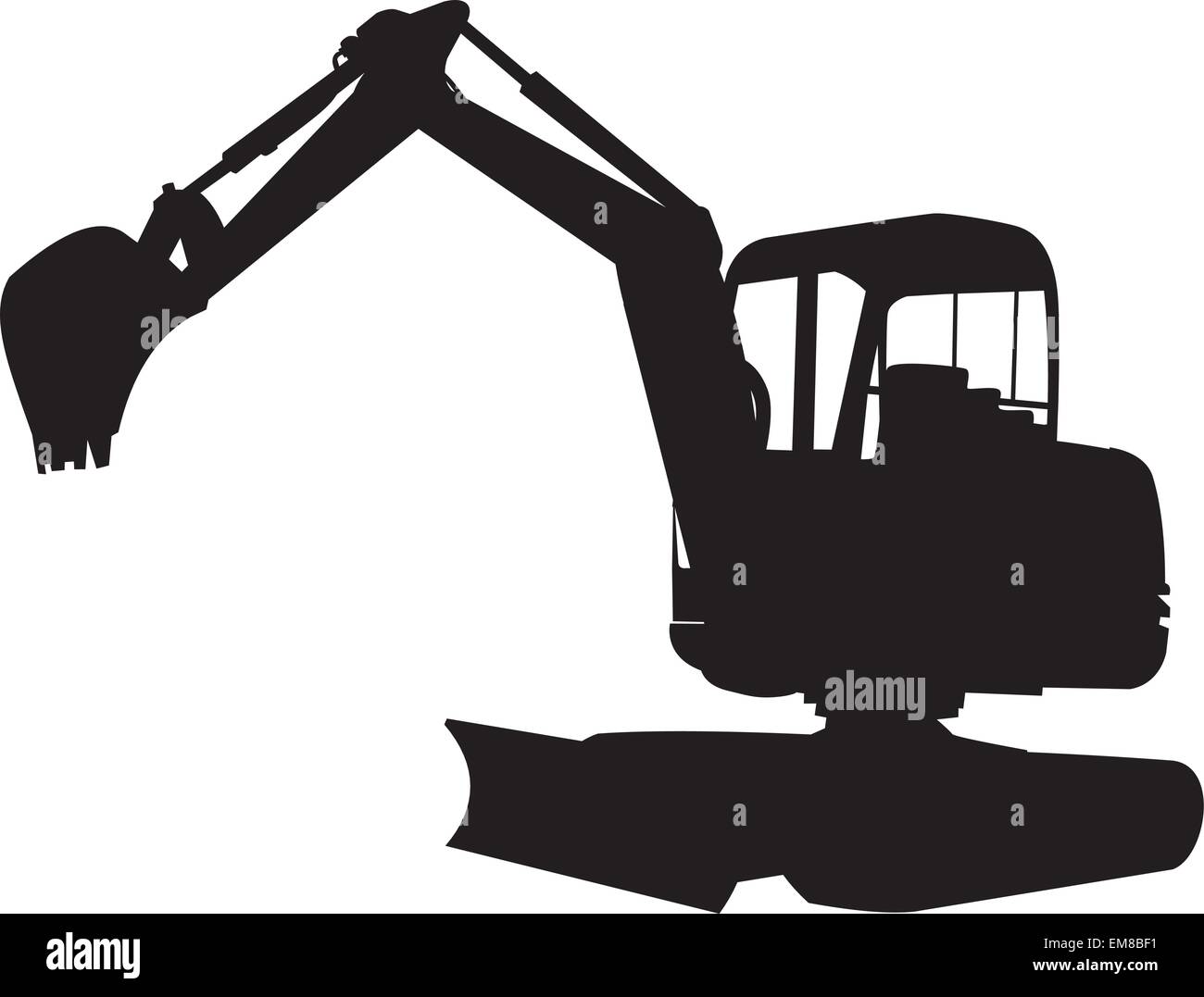 Silhouette Excavator Stock Vector Images Alamy