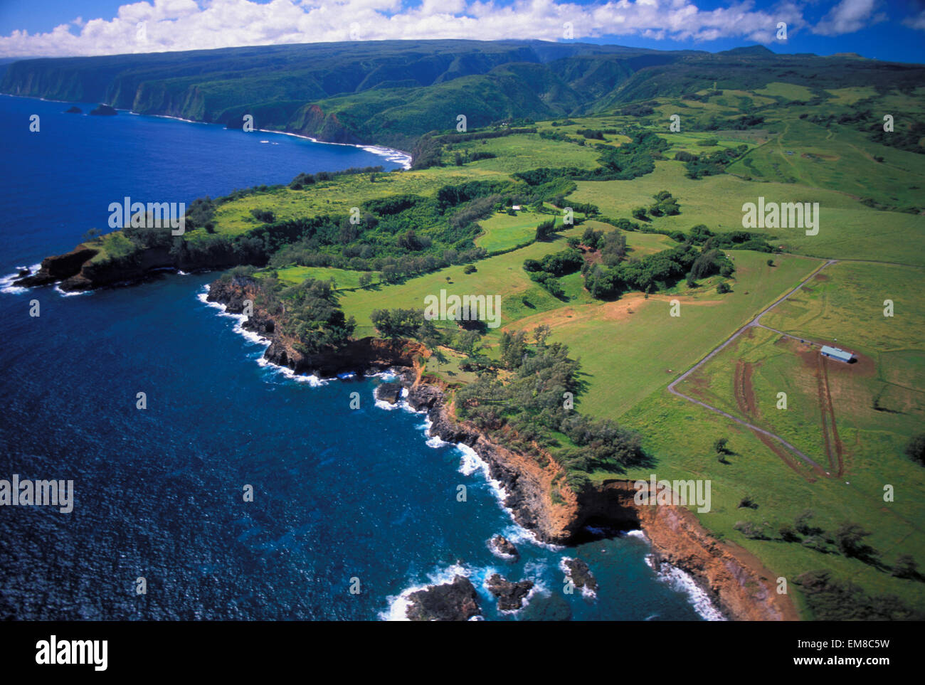 Hawaii, Big Island, North Kohala, Aerial View Of Rugged Kohala Coast